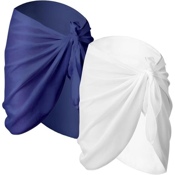 NEW - 2 Pieces Sarong Coverups for Women Swimsuit Skirt Beach Bikini Cover - Picture 1 of 7